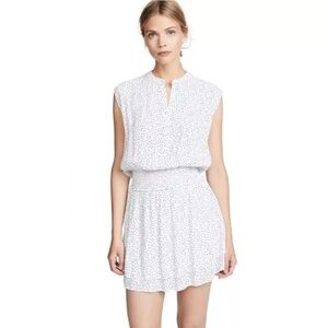 RAILS Angelina White Mini Dress with Black Stars.